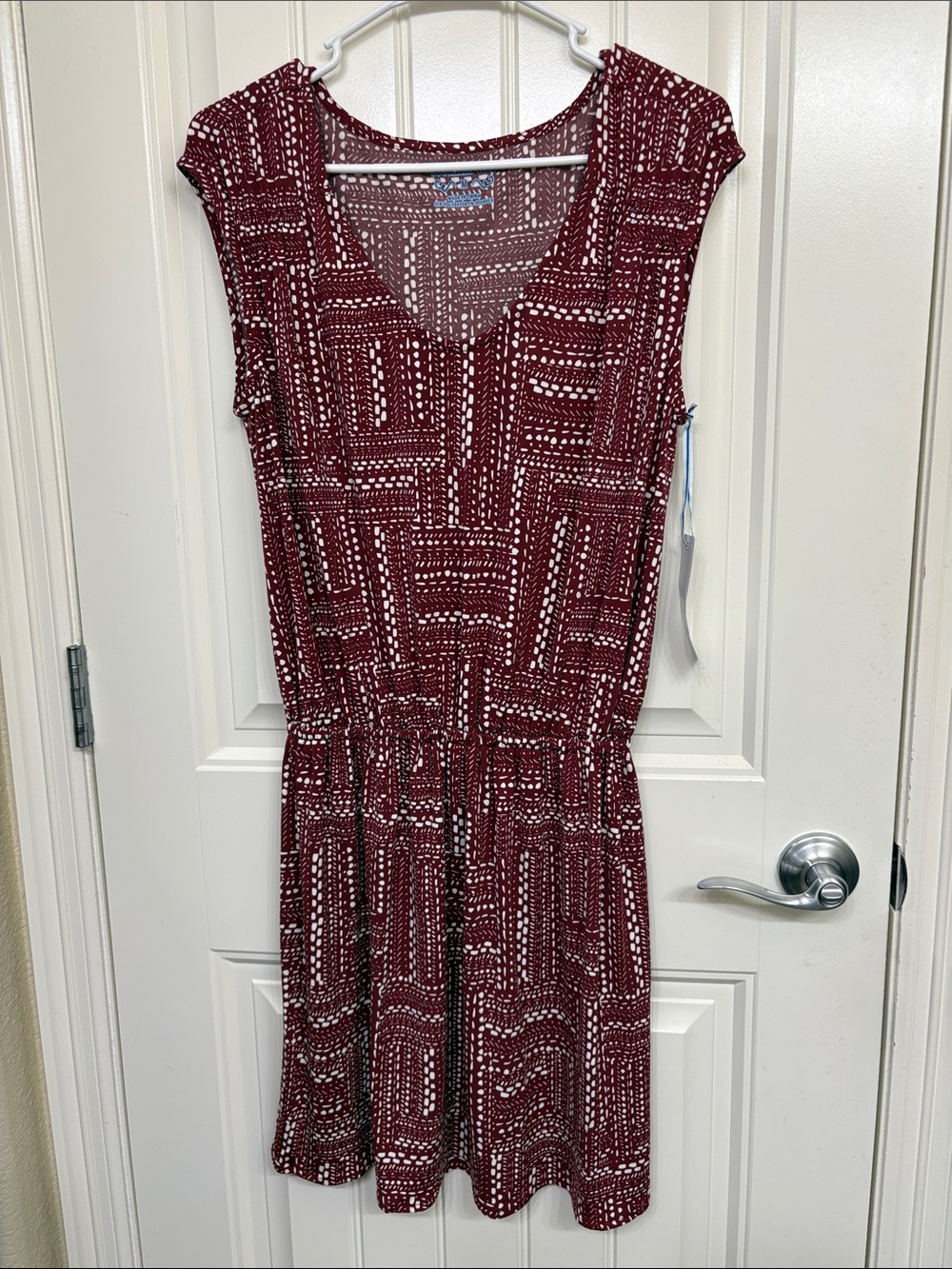 NWT Southern Tide Burgundy Patterned Cap-Sleeve Mini Dress - Picture 1 of 7